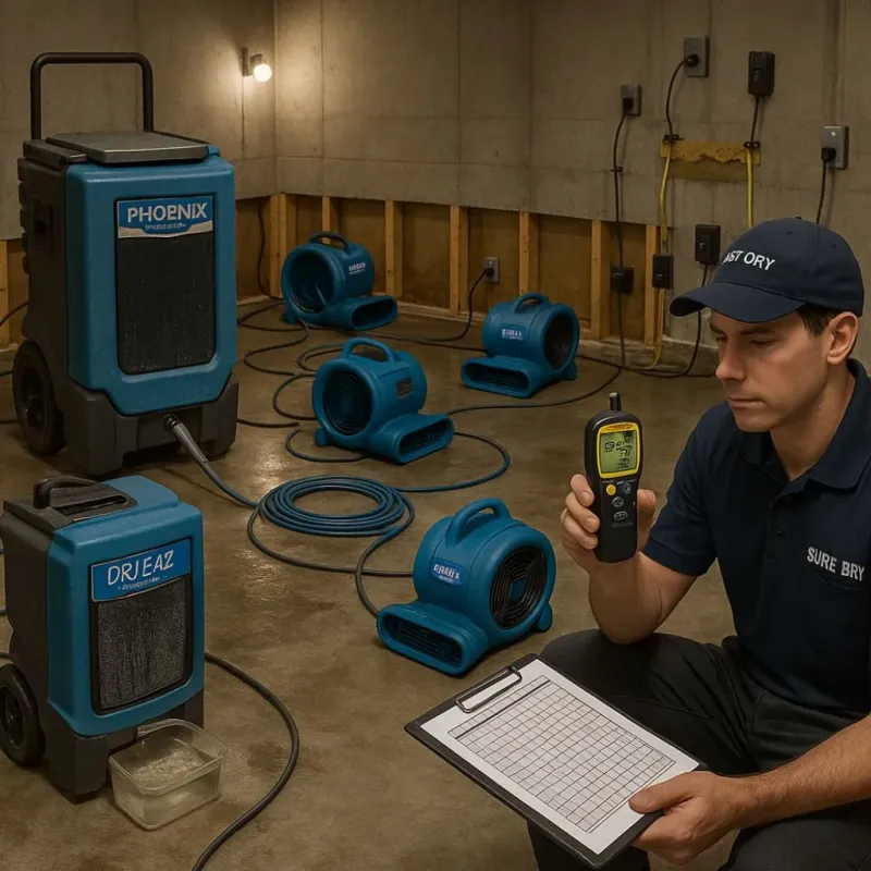 Structural Drying and Dehumidification process in Wacousta, MI
